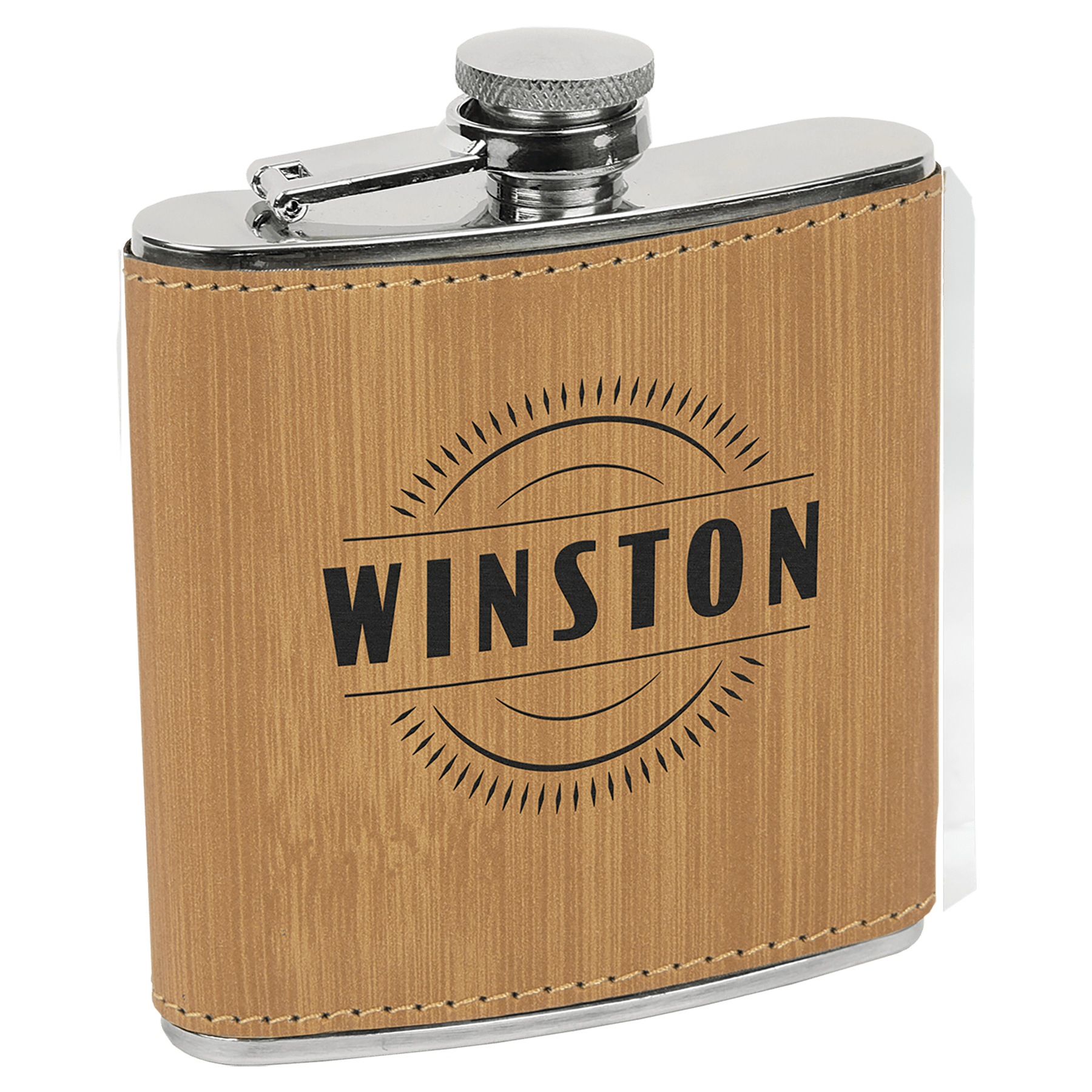6 Oz. Laserable Leatherette Flask - Image 17