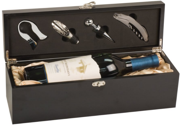 Black Matte Finished Wine Box W Tools