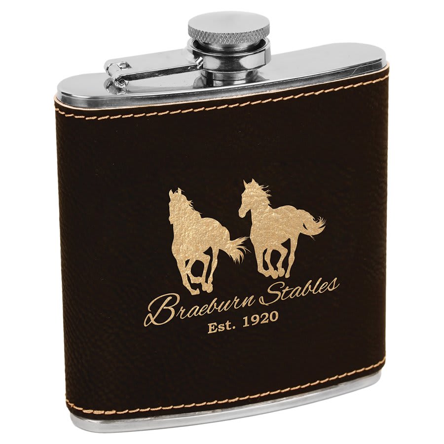 6 Oz. Laserable Leatherette Flask - Image 16