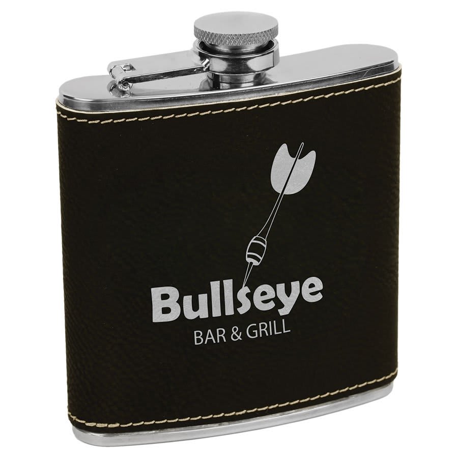 6 Oz. Laserable Leatherette Flask - Image 15