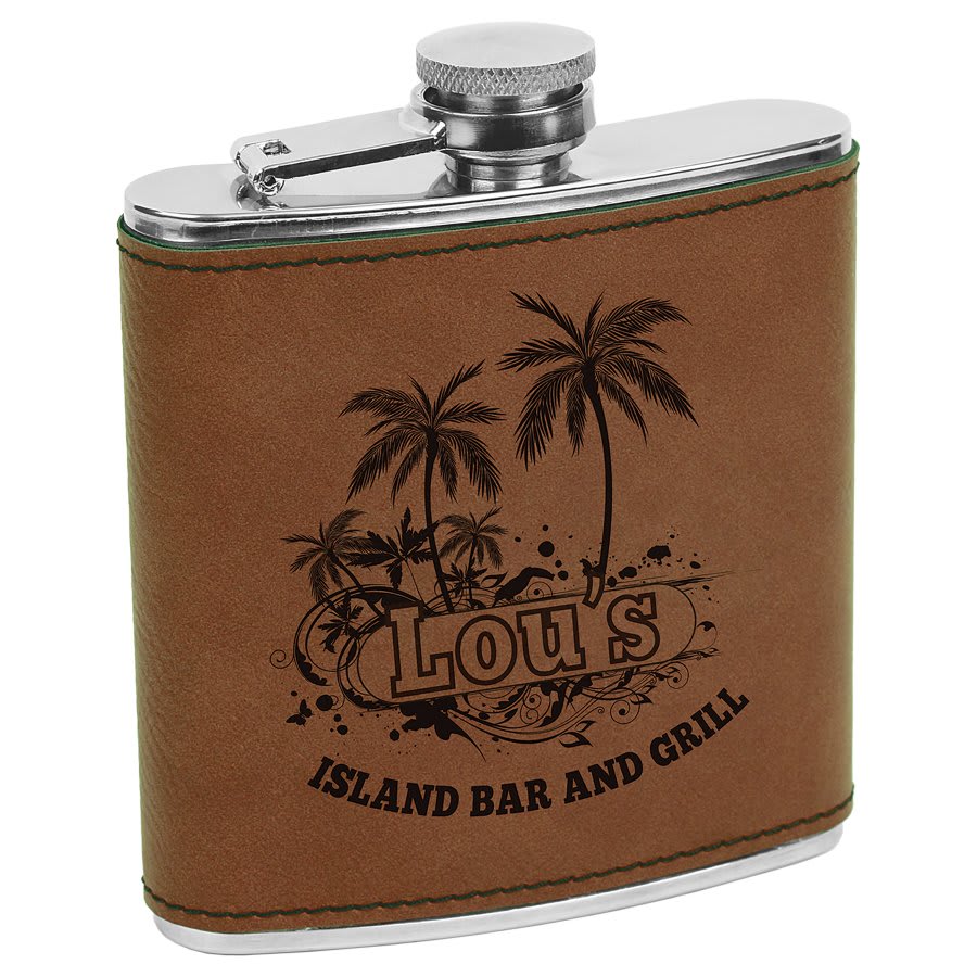 6 Oz. Laserable Leatherette Flask - Image 12