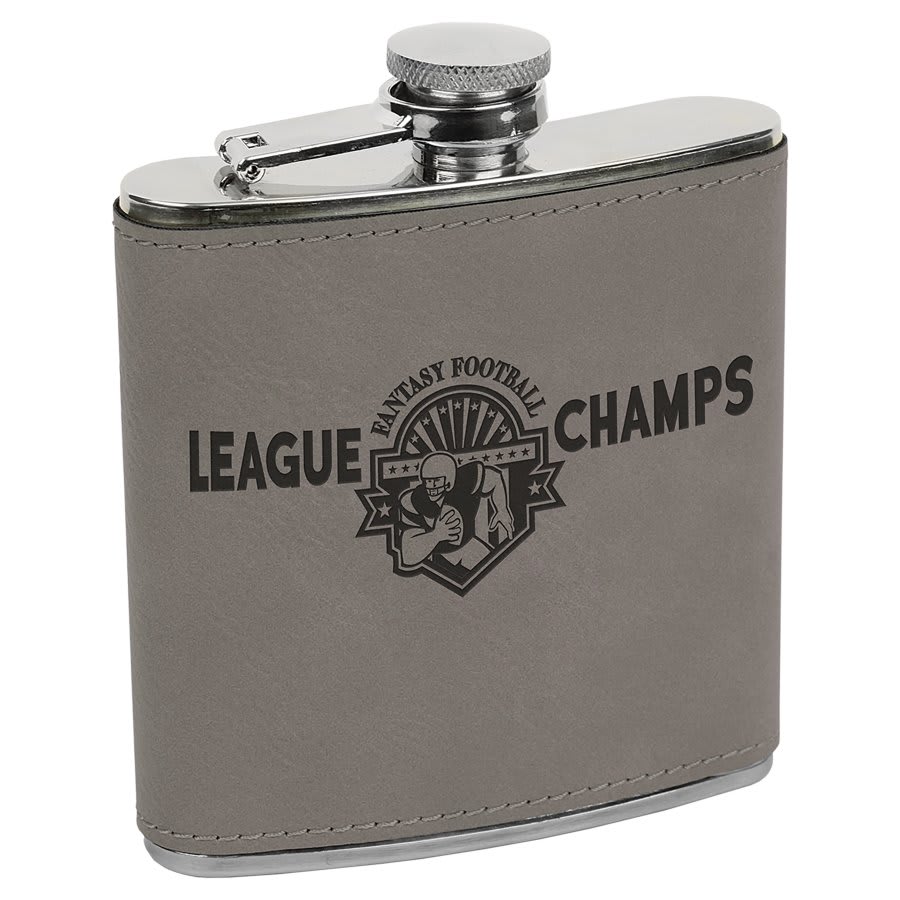 6 Oz. Laserable Leatherette Flask - Image 11