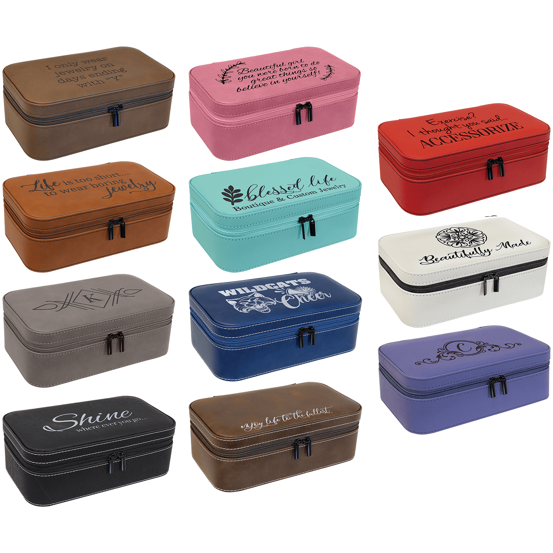 aglaser works | Larger Leatherette Travel Jewelry Boxes