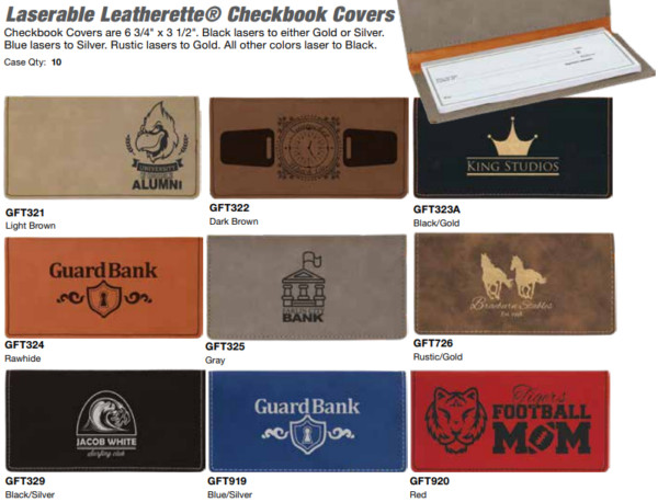 Lasered Leatherette Check Books