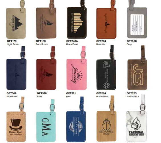 Lasered Leatherette Luggage Tag