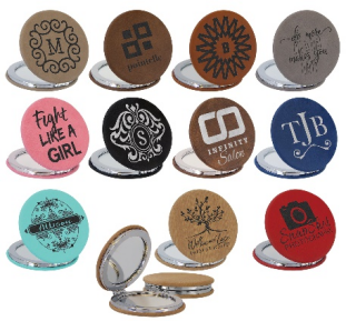 aglaser works Leatherette Compact Mirrors