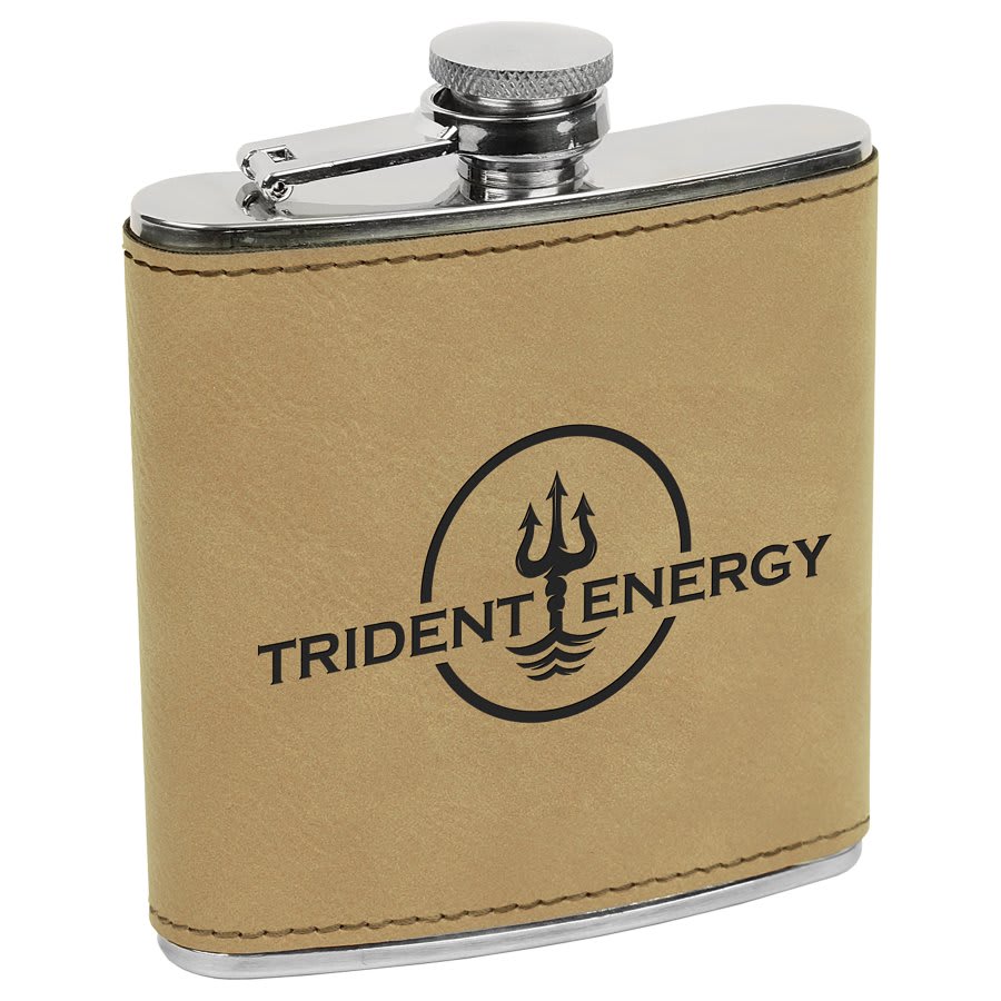 6 Oz. Laserable Leatherette Flask - Image 10