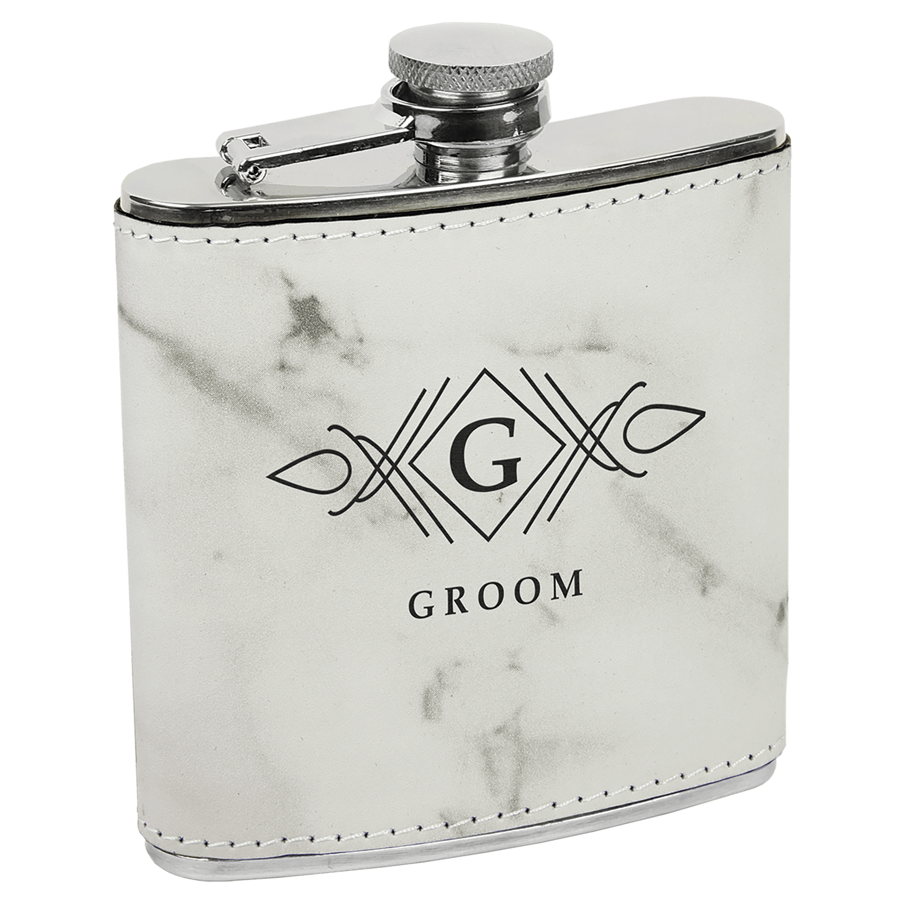 6 Oz. Laserable Leatherette Flask - Image 9