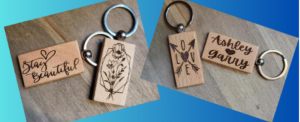 aglaser works Personalized Bamboo Keychains