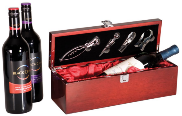 Rosewood Red Lined Wine Box W Tools