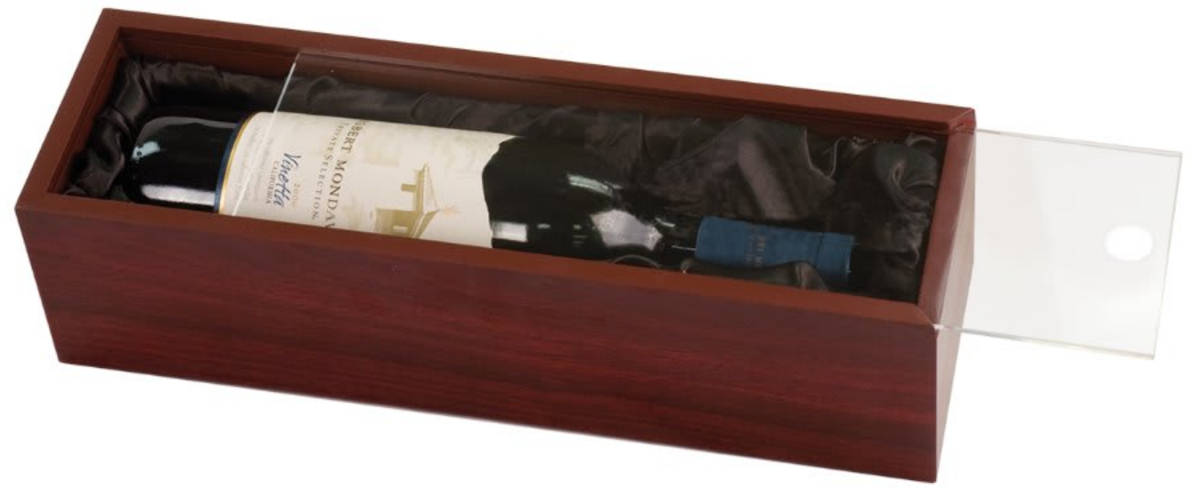 Rosewood Wine Box W Acrylic Slide